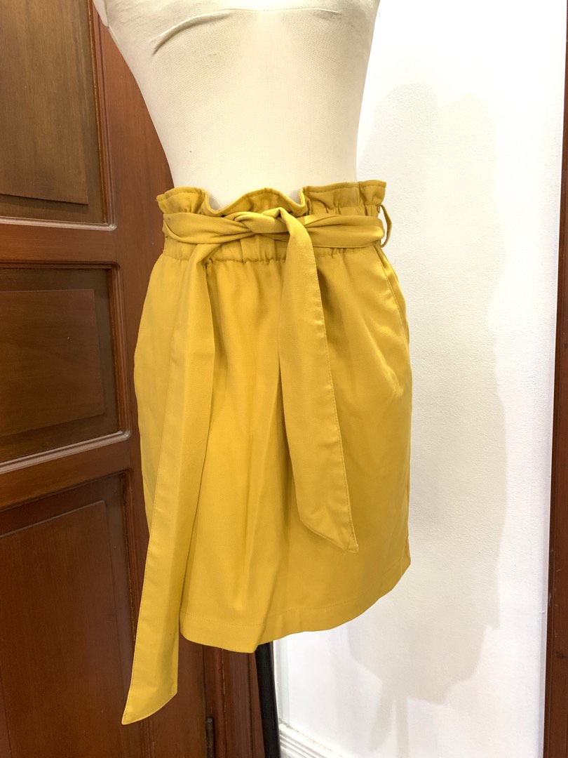 Yellow paperbag skirt cheap