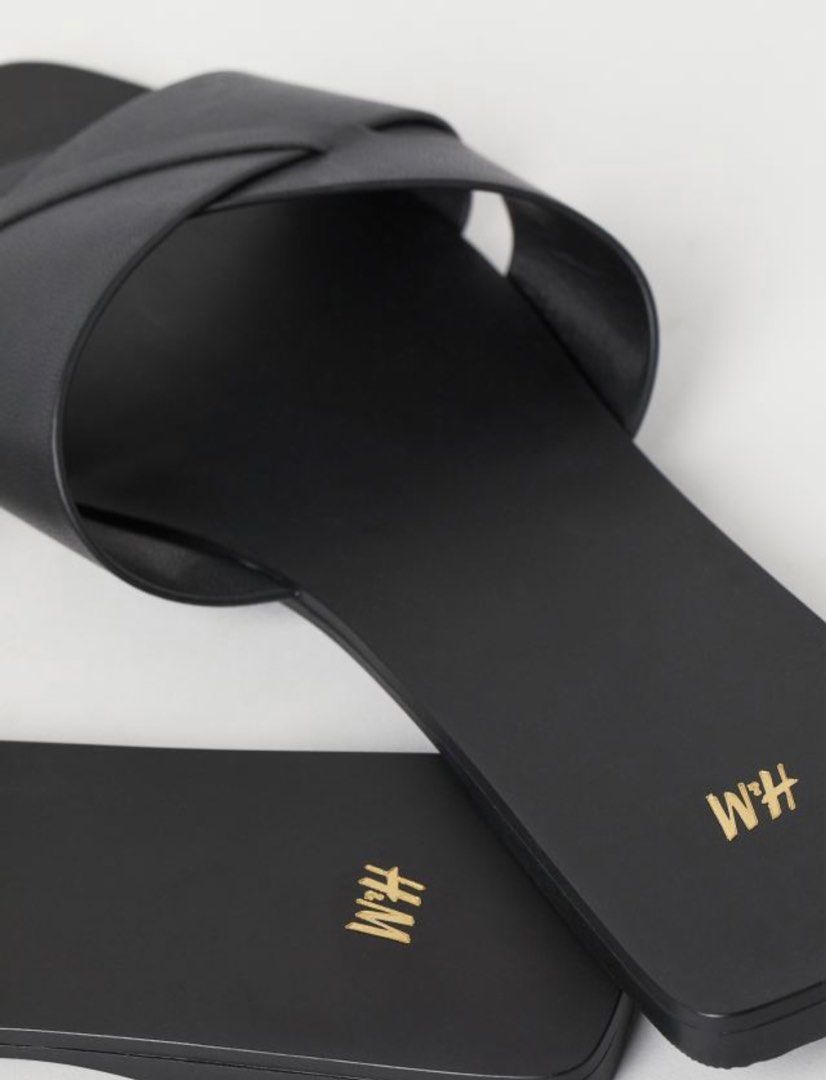 H M Slides Sandal in Black Women s Fashion Footwear Flipflops