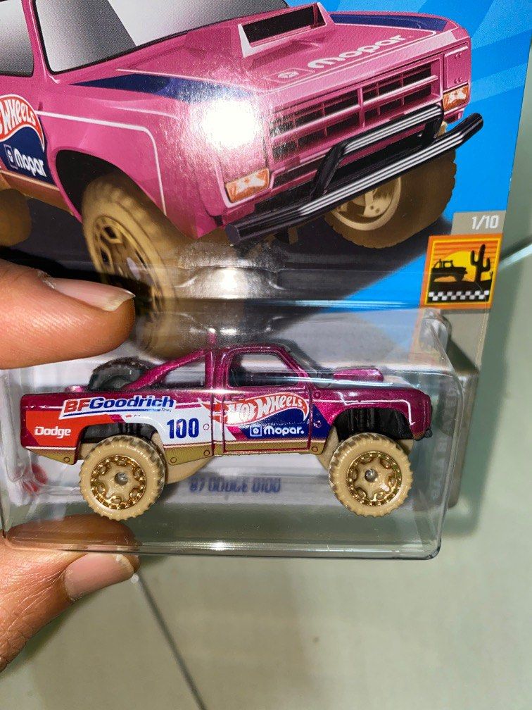 Hotwheels Pink 87 Dodge D100, Hobbies & Toys, Toys & Games On Carousell