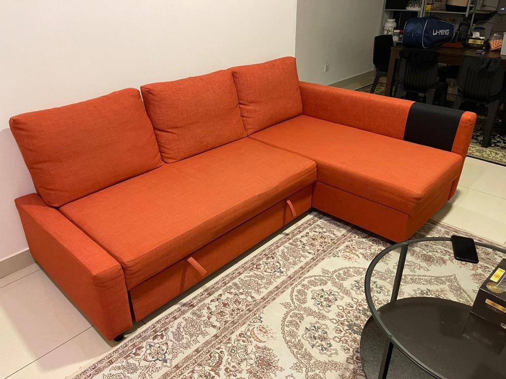 Ikea Friheten Corner Sofa Bed with storage, Furniture & Home Living