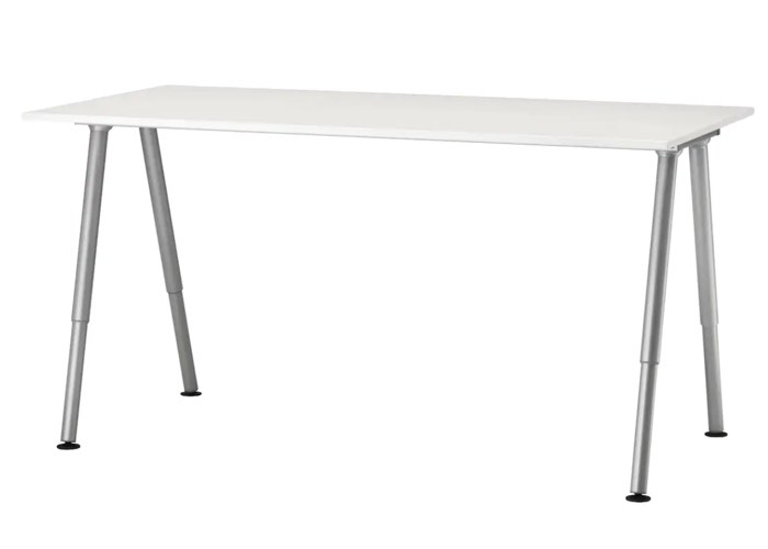 Ikea thyge table with adjustable height metal legs, Furniture & Home