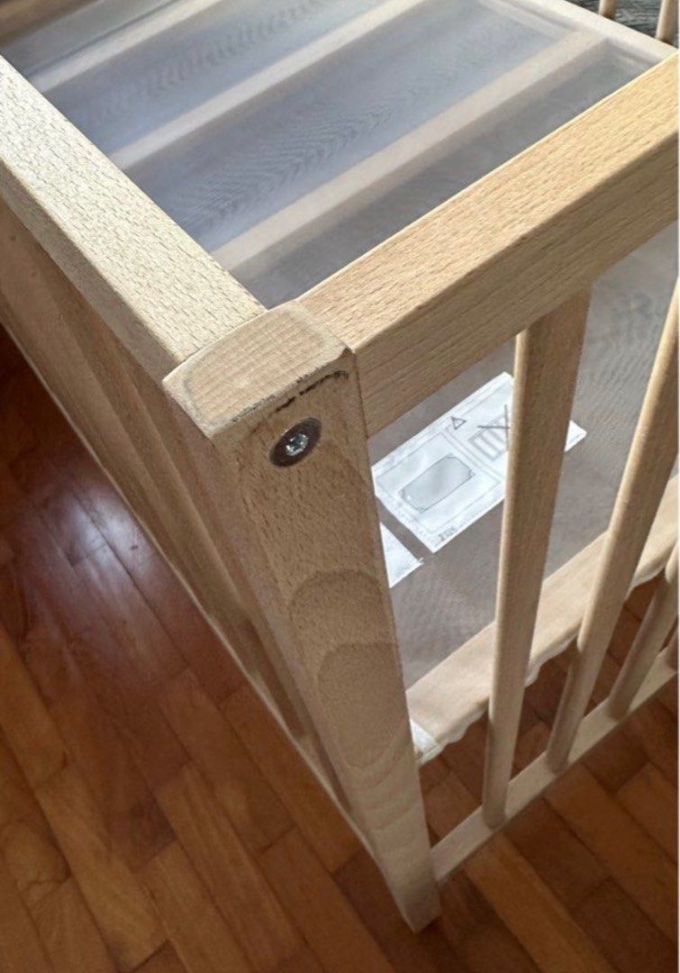 IKEA wooden cot + mattress, Babies & Kids, Baby Nursery & Kids