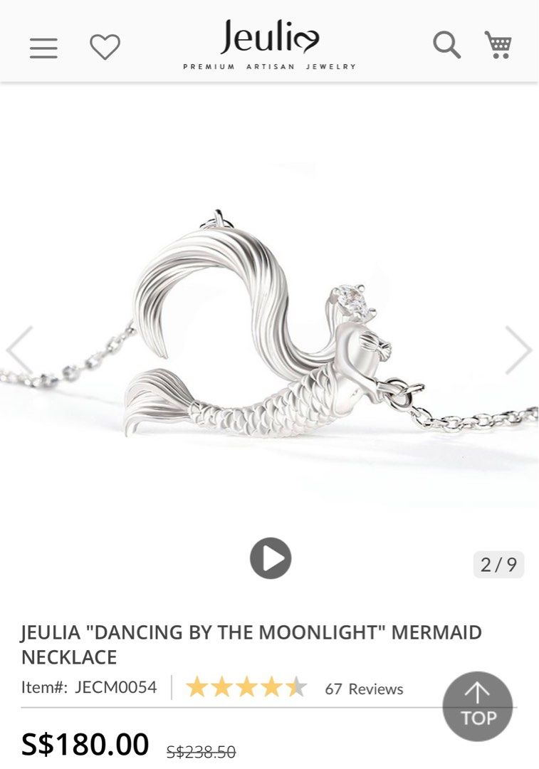 Jeulia ‘Dancing by the Moonlight’ Mermaid Necklace