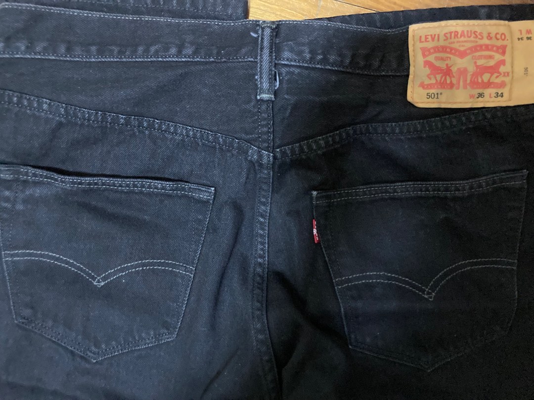 Levi Strauss 501 Original Riveted Black, Men's Fashion, Bottoms, Jeans ...