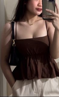 linen peplum top