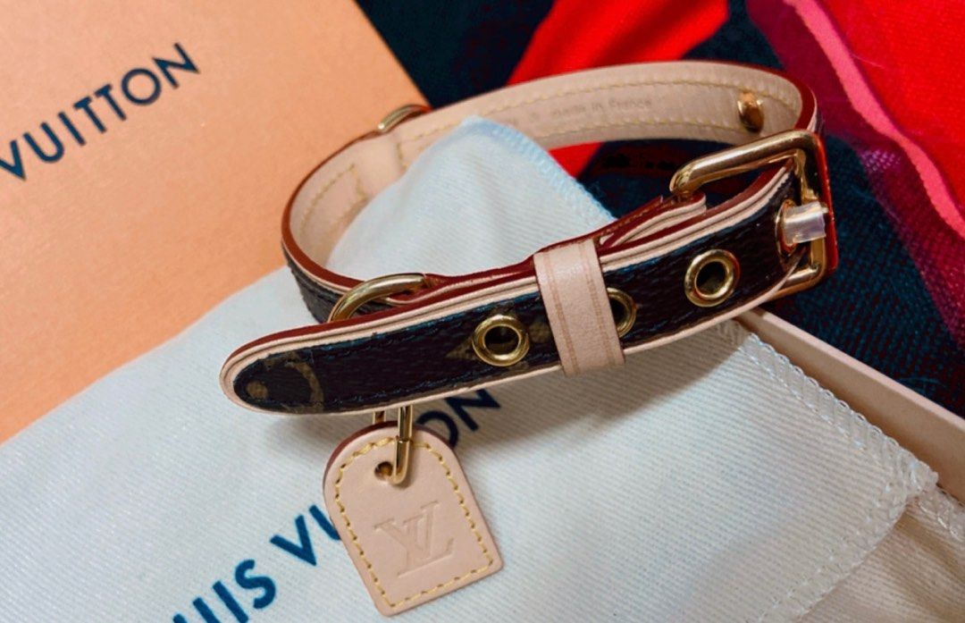 Shop Louis Vuitton MONOGRAM Baxter dog collar pm (M80340) by