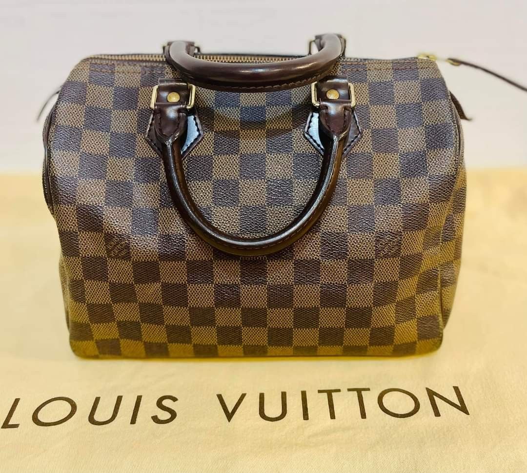 Louis Vuitton Speedy 25 Hand Bag M20852 Crossbody Black Monogram Auth New  proof