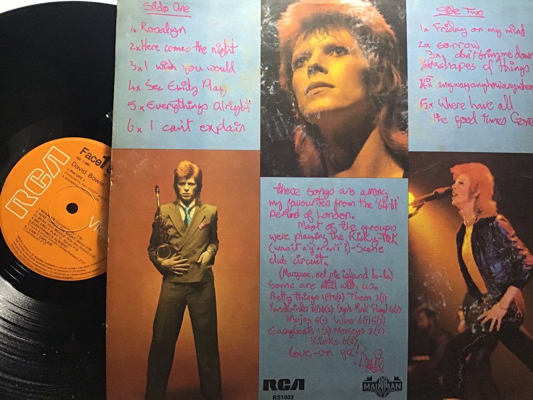LP Davie Bowie - Pin Ups OOP VINYL RECORD Anubis Piring Hitam Classic ...