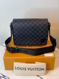 Louis Vuitton Damier Graphite District PM Men's Shoulder Bag Authentic