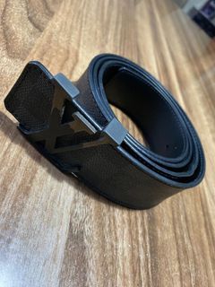 Louis Vuitton LV Initiales Damier Graphite Belt Black Cloth ref