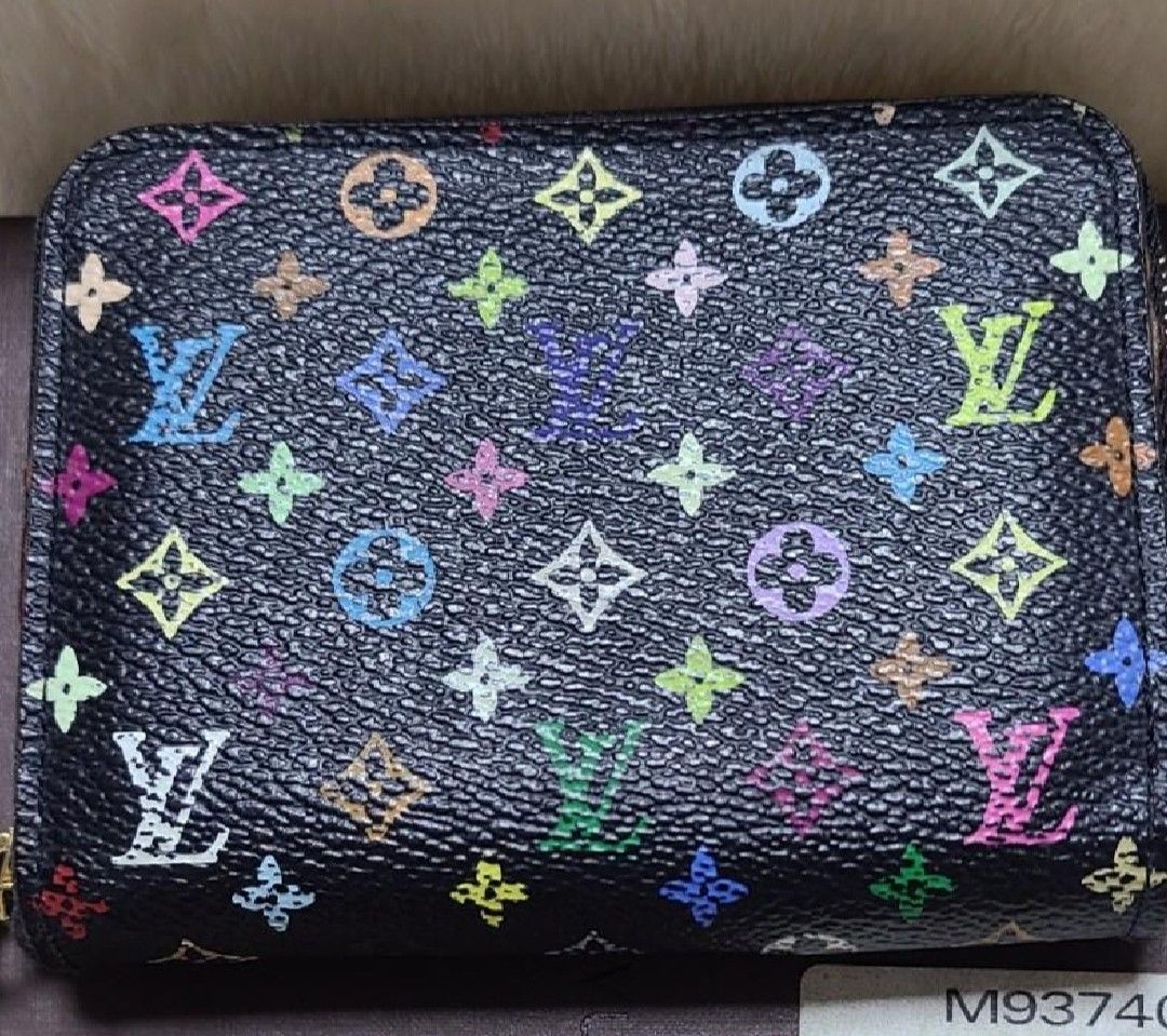 LOUIS VUITTON Monogram Multicolor Zippy Coin Purse Black M93740 LV