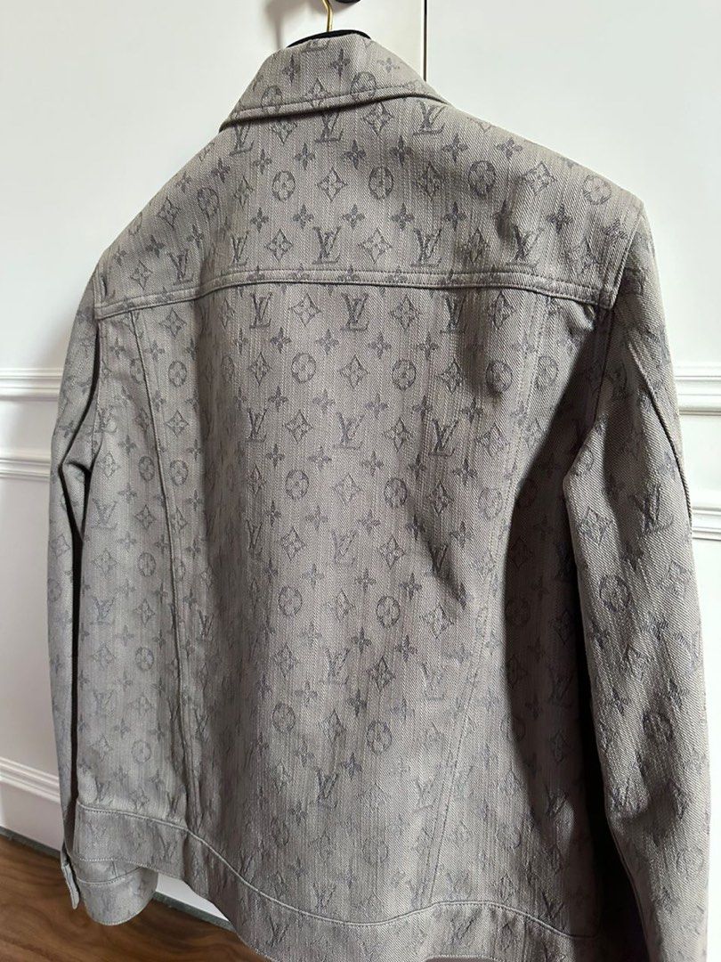 Louis Vuitton Monogram Monogram Shearling Coat, Grey, 44