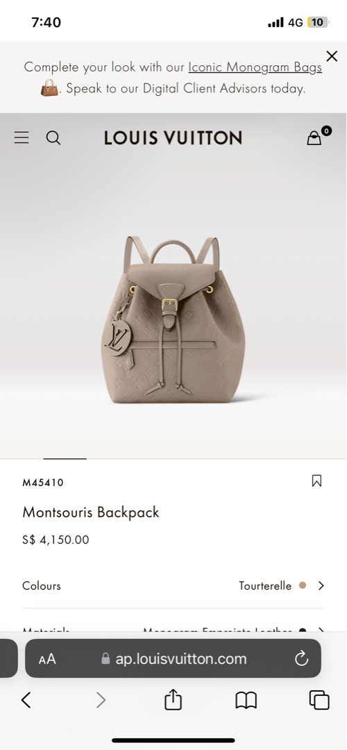 Louis Vuitton MONOGRAM EMPREINTE Montsouris Backpack (M45410