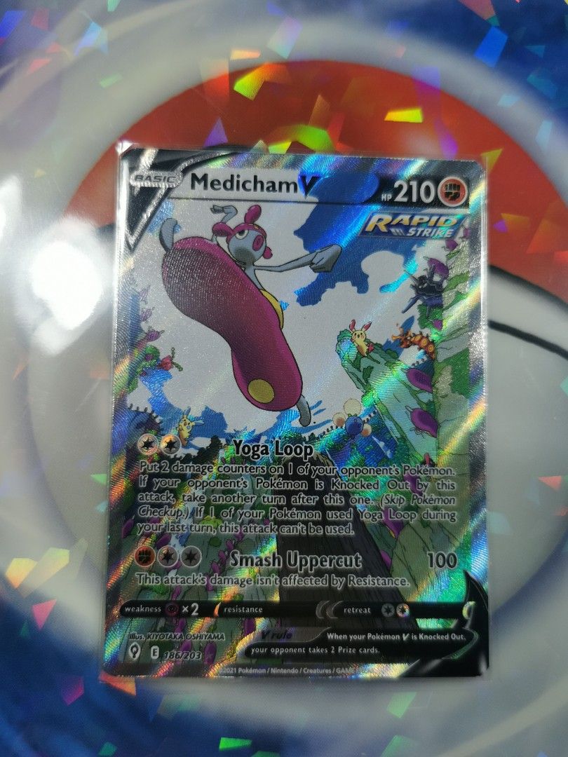 Medicham V 186/203 Alternate Art Ultra Rare, Hobbies & Toys, Toys