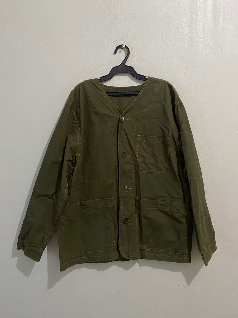 Military Green Japanese Work Jacket, Men'S Fashion, Coats, Jackets And  Outerwear On Carousell