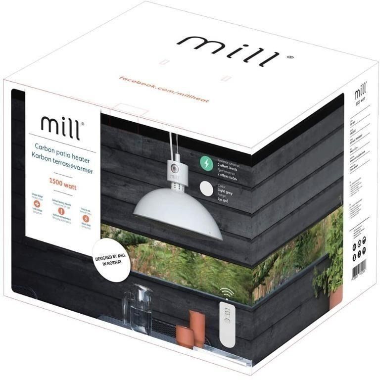 Mill 99499 Hanging Carbon Patio Heater, 1500W, Light Grey, TV u0026 Home  Appliances, Air Conditioners u0026 Heating on Carousell