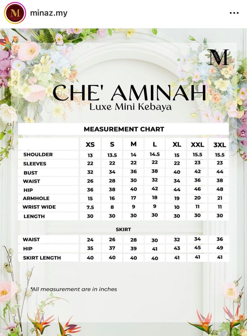 SIZE GUIDE – CHÉ