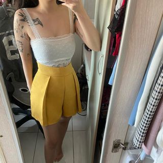 Mustard High Waisted Shorts