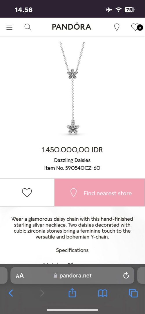 Pandora dazzling shop daisy necklace