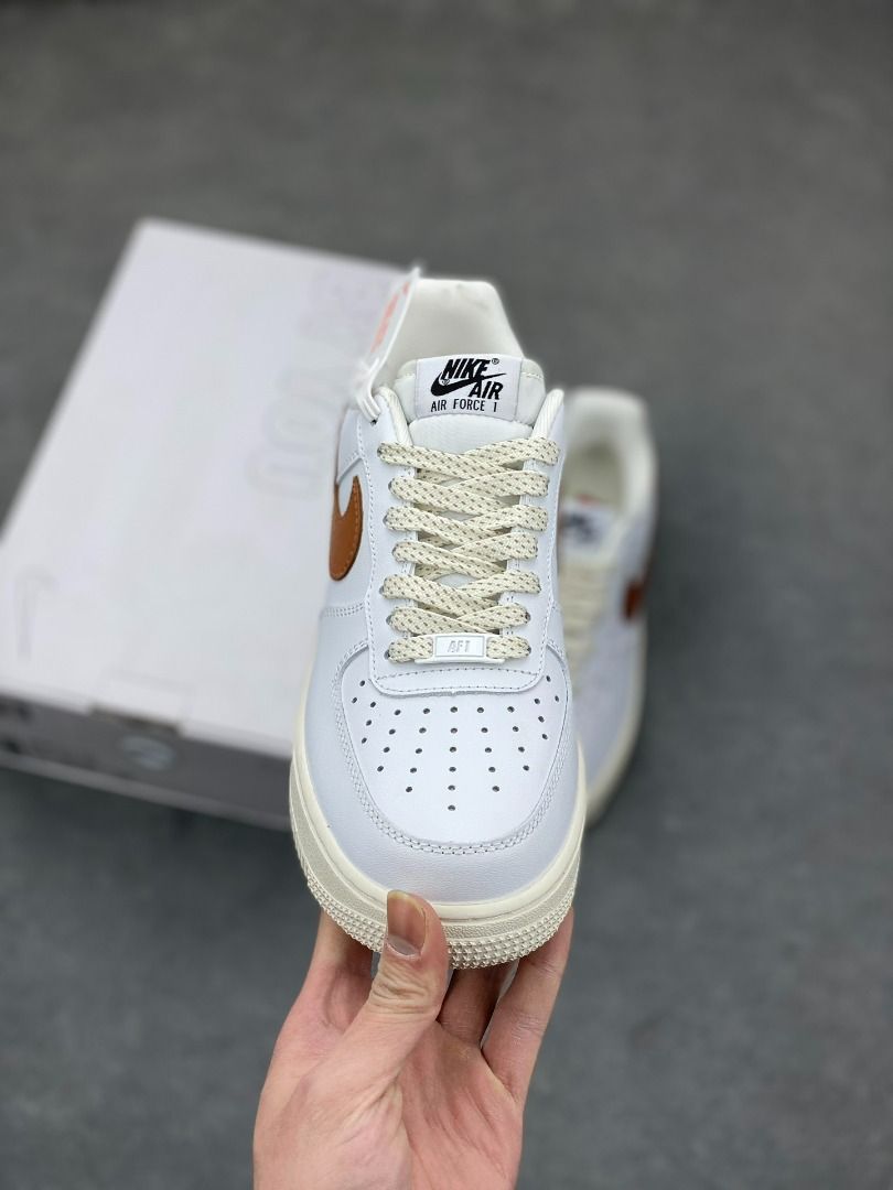 Nike Air Force '07 White Brown, Men's Fashion, Footwear