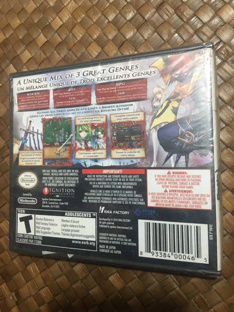 Nintendo DS Spectral Force Genesis US Y fold sealed (Category: Nintendo) located in Manila. Submitted by finalgambit (Listing ID 1228860975, Image 2). Description: .