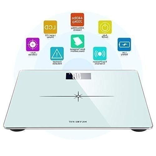 NUTRI FIT Extra-Wide/Ultra-Thick Digital Body Weight Bathroom Scale with 3  Inch Large Easy Read Backlit LCD Display Max Capacity 400lb Step-on