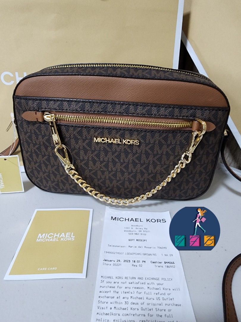 Original Michael Kors Jet Set Item Signature Large Chain Crossbody