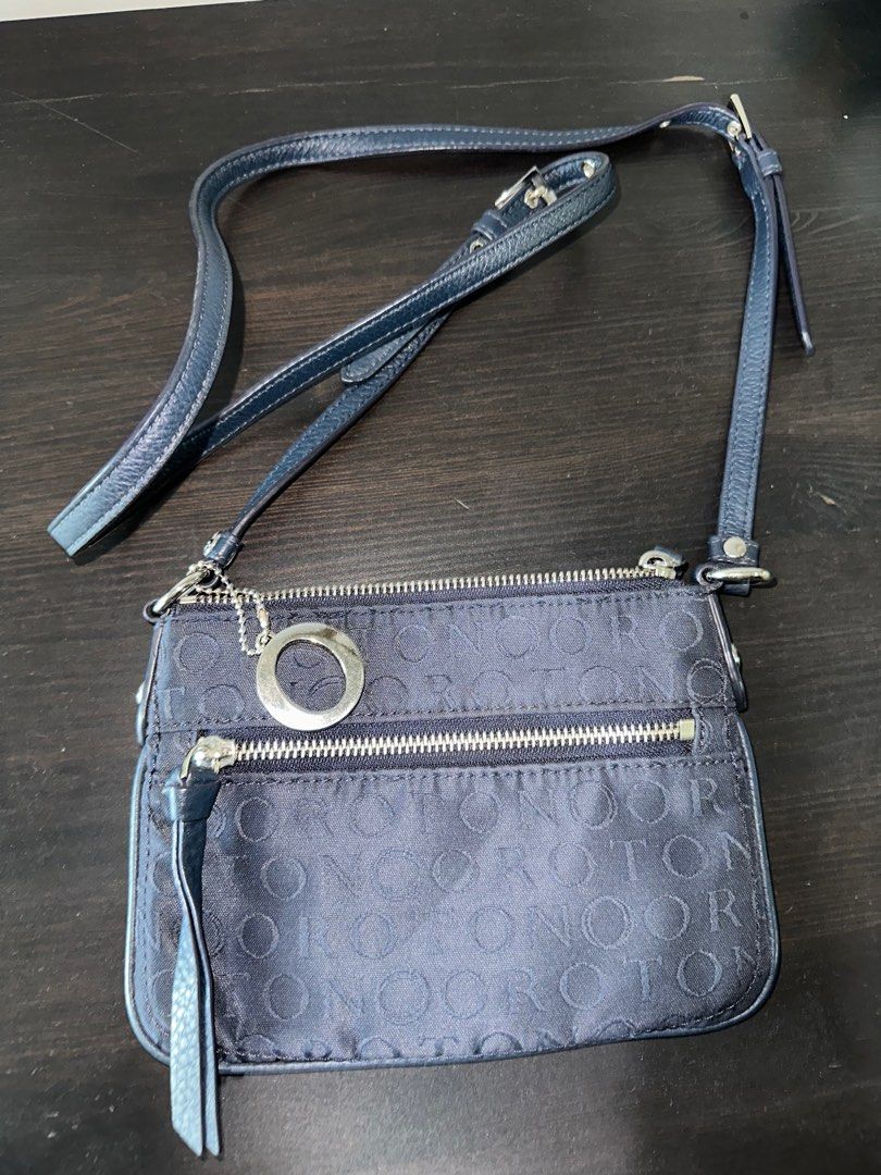 Oroton Navy Mini CrossBody Bag, Luxury, Bags & Wallets on Carousell