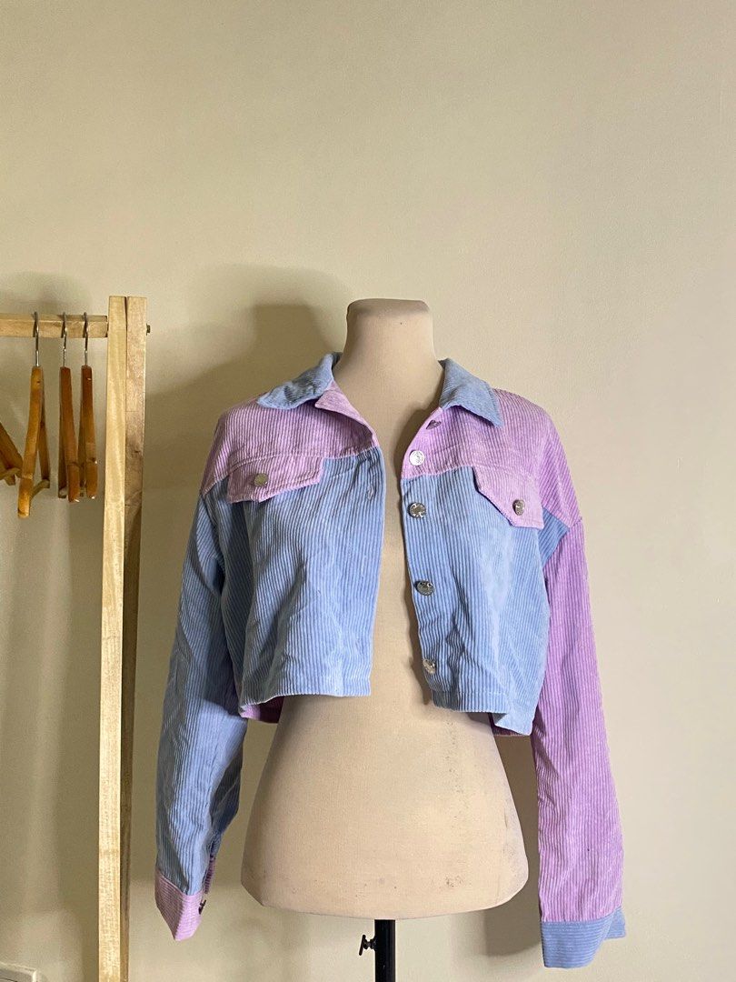 Pastel crop jacket on Carousell