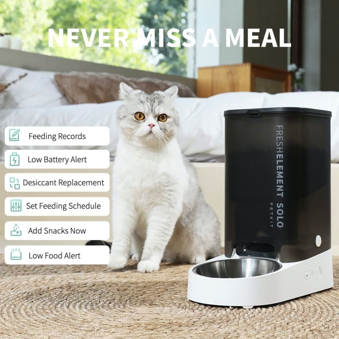 PETKIT Automatic Cat Feeder, FRESH ELEMENT SOLO, App Control 3L Auto