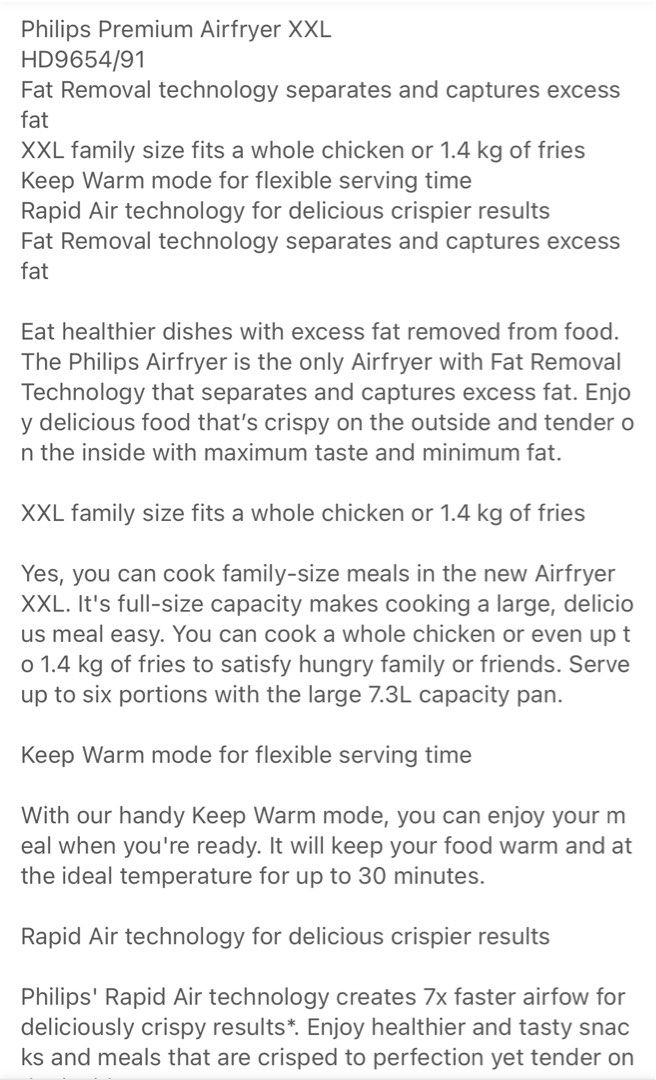 Philips Air Fryer XXL, TV & Home Appliances, Kitchen Appliances, Fryers