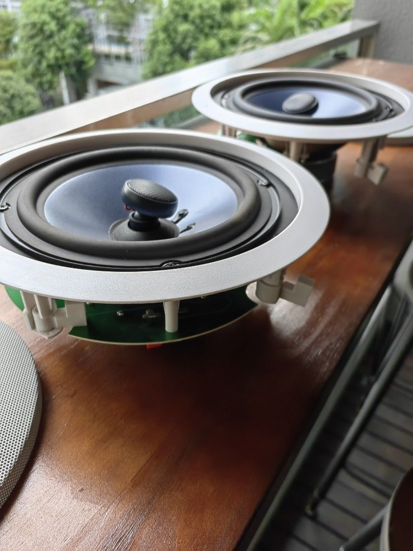 Inceiling Polk Audio RC80i 2way speakers with pivotable tweeter