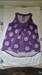 PURPLE TOP 日牌紫色波點背心襯衣64234003815427110