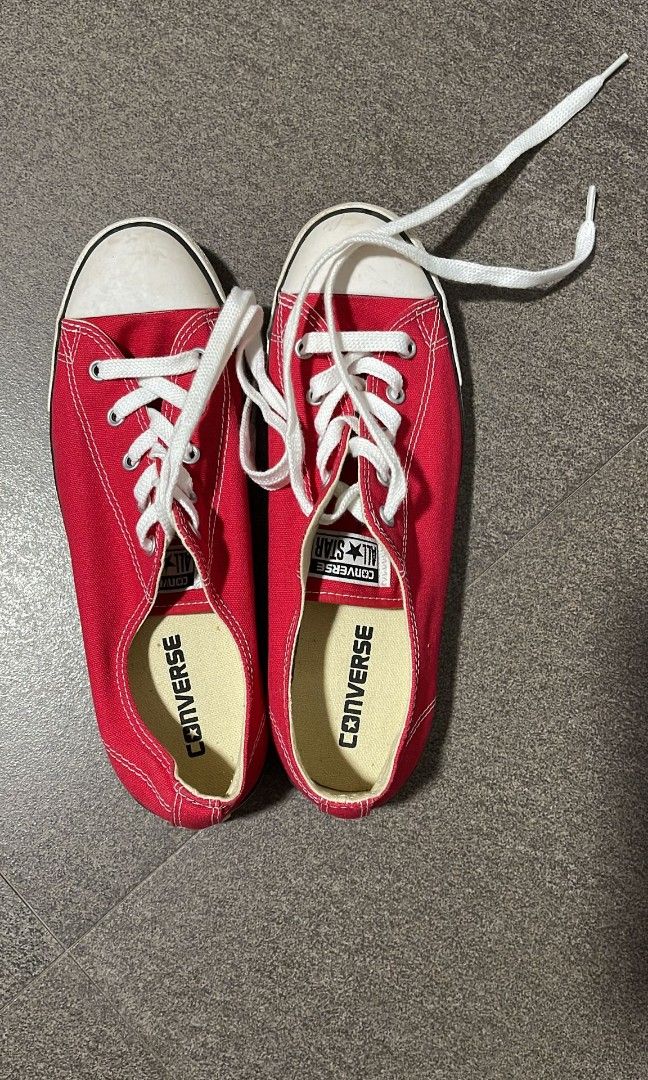 Red converses Luxury Sneakers Footwear on Carousell