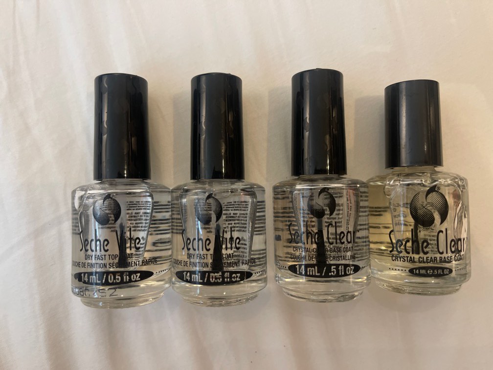 Seche Vite Fast dry top coat and base coat, Beauty & Personal Care
