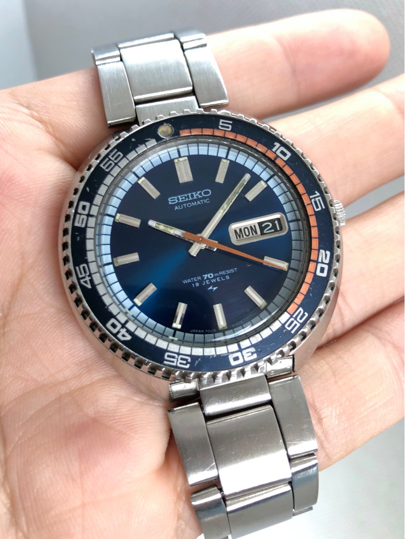 Seiko Sport Rally Diver 41mm Vintage 1973 Blue 7006 8030
