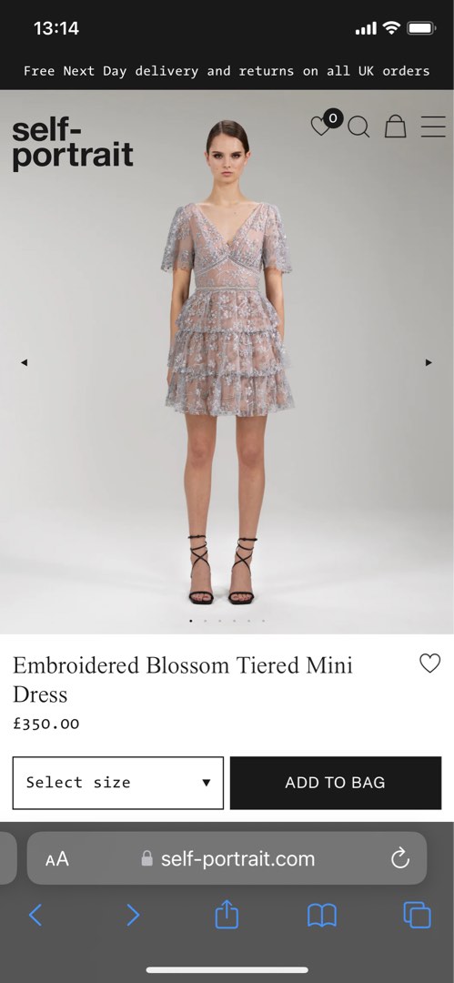 Self portrait embroidered tiered mini dress top