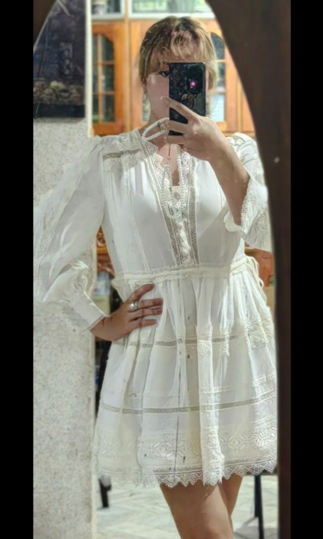 bebe white lace dress Lace Baptism Gown Set for Baby main image 0