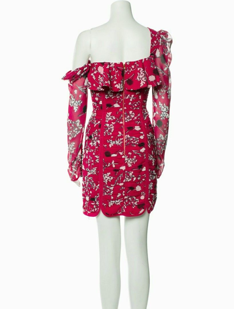 Self portrait red online floral mini dress