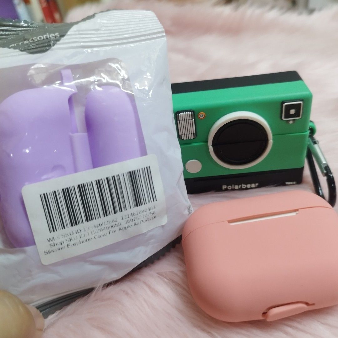 Set of THREE air pods pro cases (Category: Earphones) located in Las Pinas. Submitted by min_yanna (Listing ID 1228829280, Image 3). Description: No flaws, just needs a new battery. Posted price is LAST price. ✌️🤧🥹 MOP: GCash PAYO MOD: SDD/GGX/SCO.