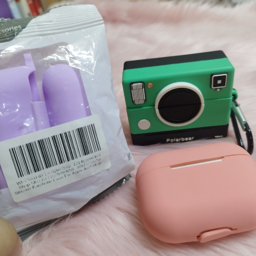 Set of THREE air pods pro cases (Category: Earphones) located in Las Pinas. Submitted by min_yanna (Listing ID 1228829280, Image 2). Description: No flaws, just needs a new battery. Posted price is LAST price. ✌️🤧🥹 MOP: GCash PAYO MOD: SDD/GGX/SCO.