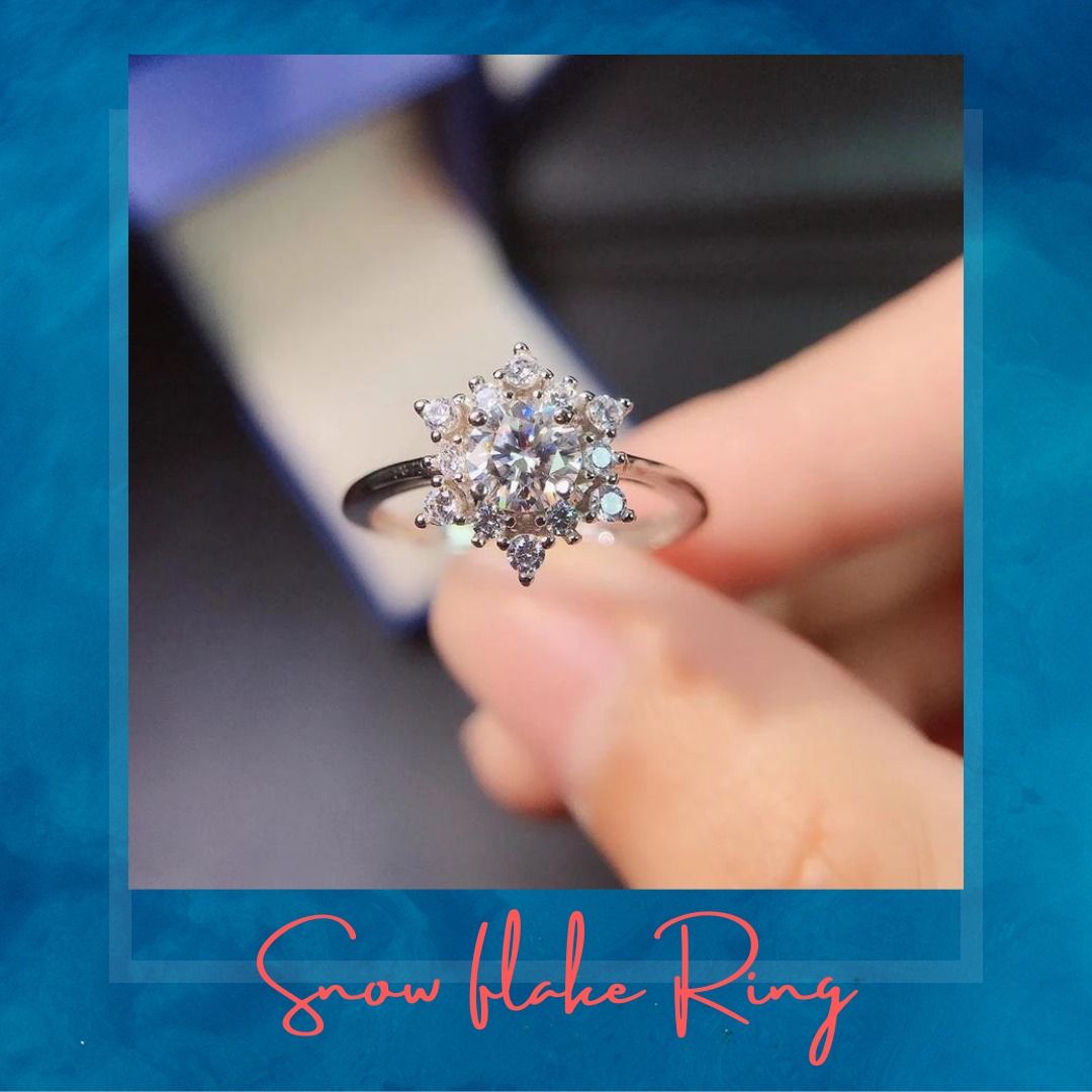 27423GP Snowflake Ring Custom Made D color Moissan GRA Gem