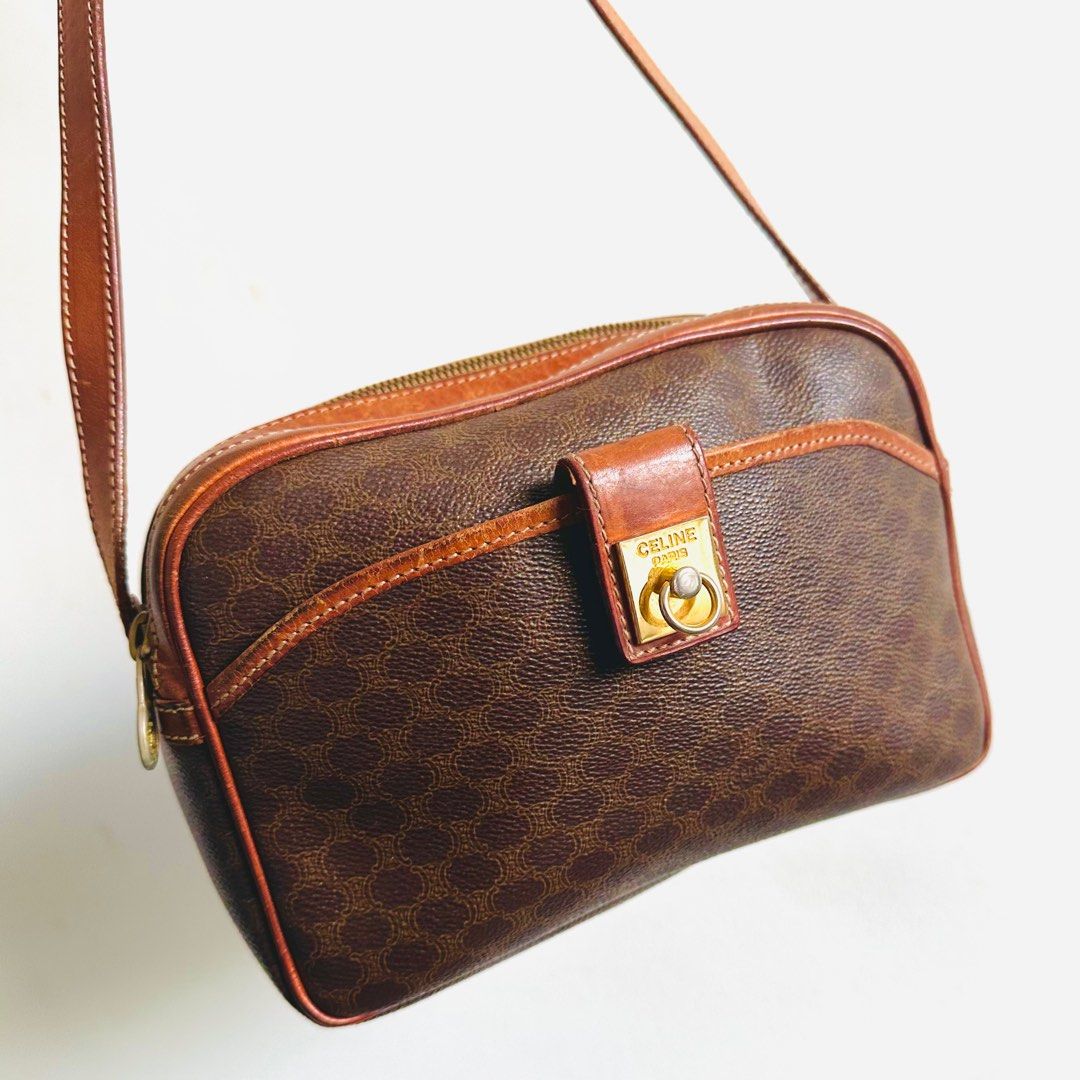 STEAL Celine Triomphe Macadam Monogram Logo Vintage Double