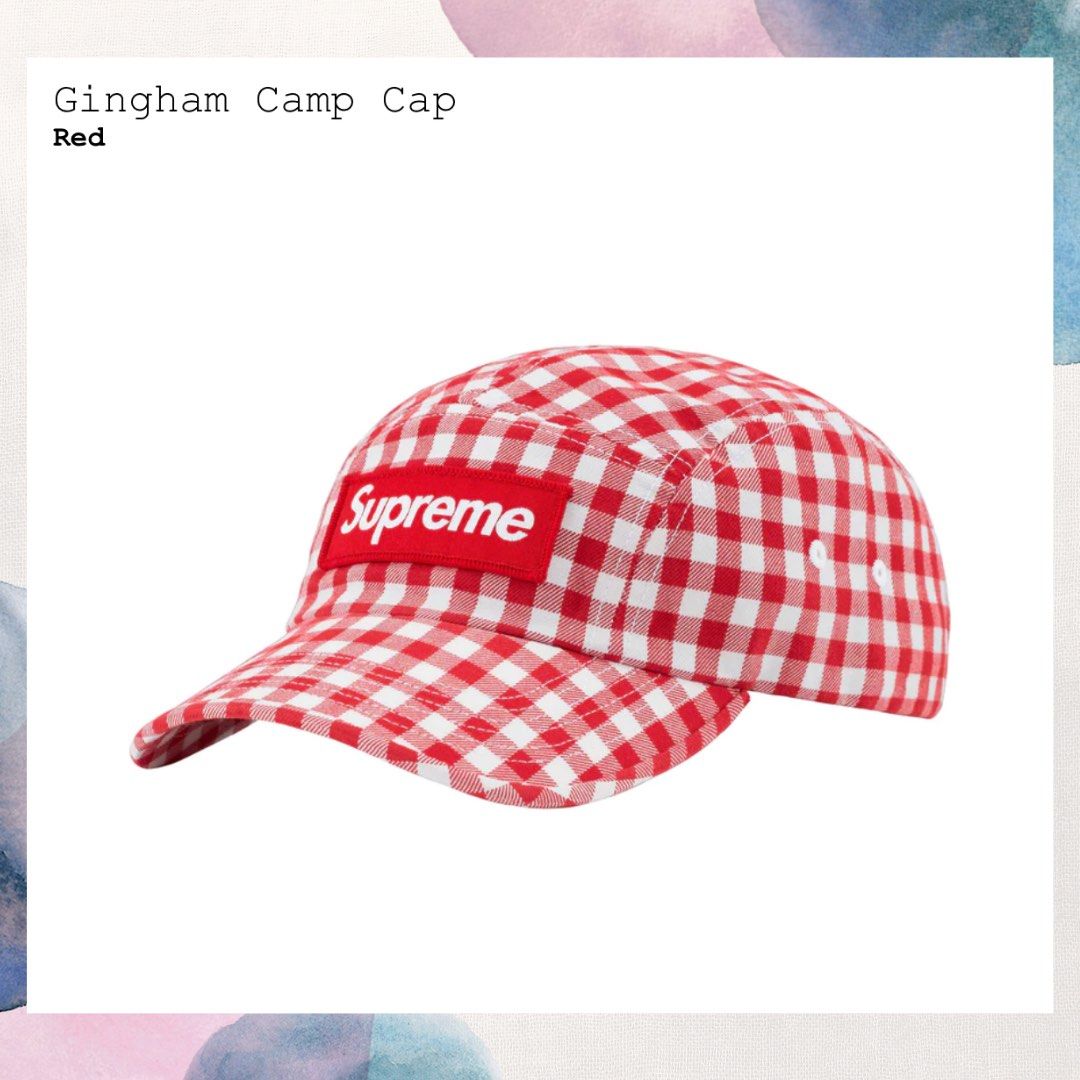 Supreme Gingham Cap, 女裝, 運動服裝- Carousell