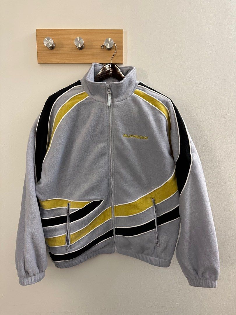 Supreme Racing fleece jacket Heather grey size S, 男裝, 外套