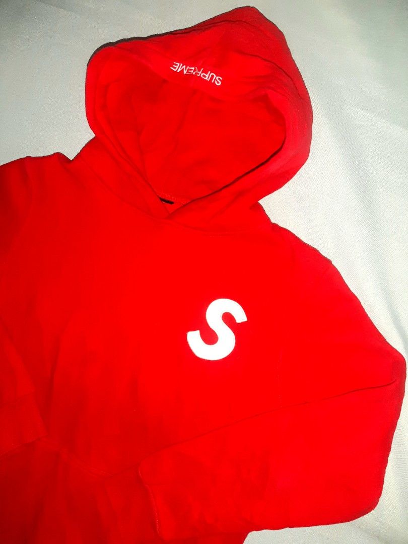 SUPREME S LOGO HOODIE RED Men s Fashion Coats Jackets and