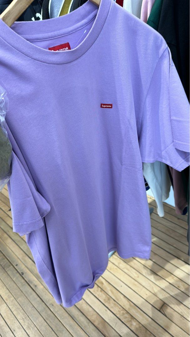 Supreme Violet Small box logo tee, 男裝, 上身及套裝, T-shirt、恤衫