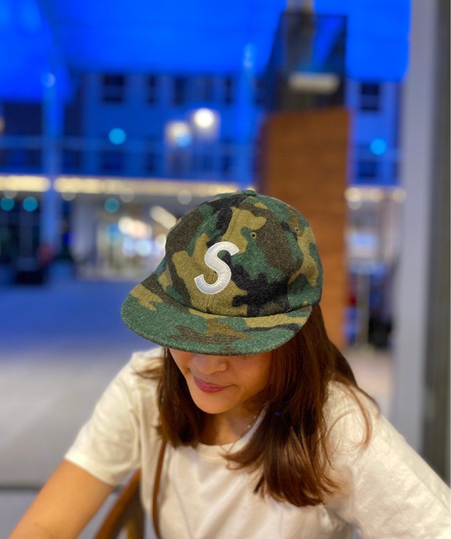 Supreme camo 6panel cap S logo - 帽子