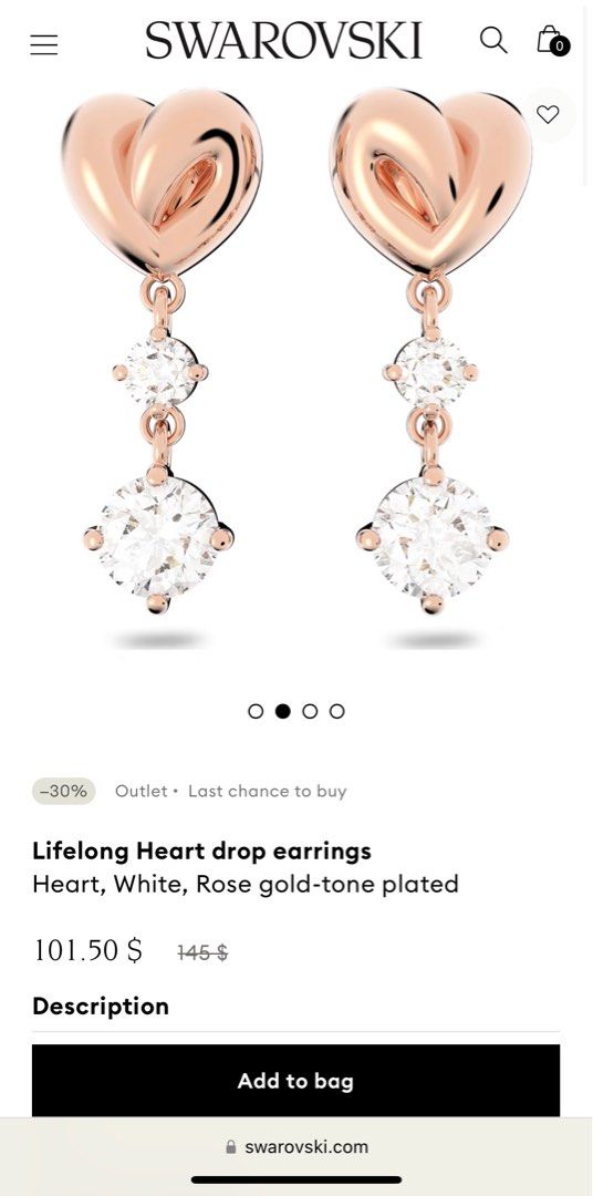 Swarovski Crash Landing on You Series, Women's Fashion, Jewelry & Organisers, Earrings on Carousell