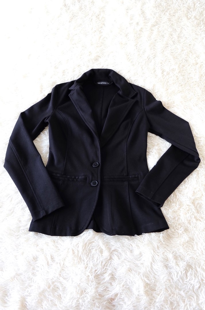 [Terranova] Black Cotton Blazer, Women's Fashion, Coats, Jackets and ...